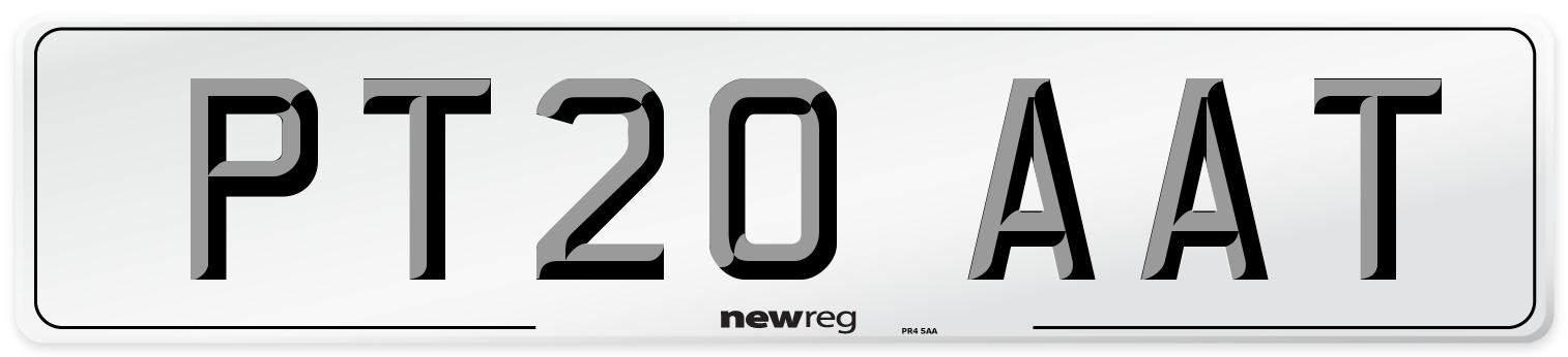 PT20 AAT Number Plate from New Reg